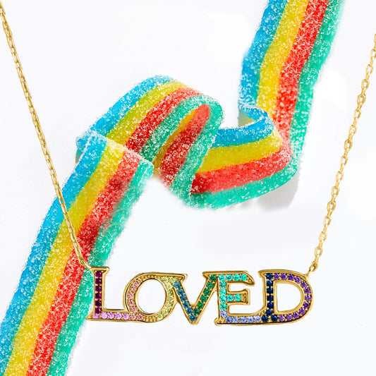 18K Gold Plated Rainbow  Elements Pendant Necklace
